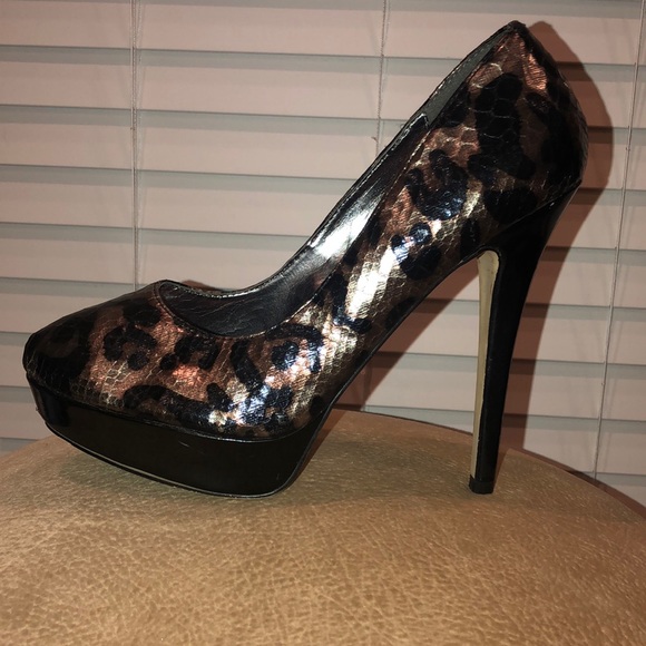 🚂Metallic leopard platform heels - Picture 6 of 7
